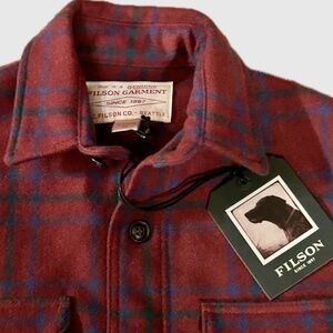 Filson Mackinaw Wool Jac Shirt | Deep Red & Blue Green | NWT | MSRP $395